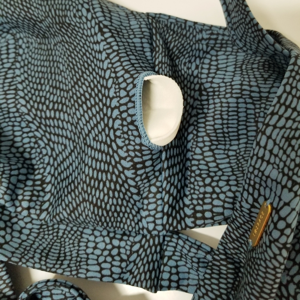 L*Space Active Lets Croc About It Beau Athletic Sports Bra Teal Sz L NWT - Picture 10 of 15